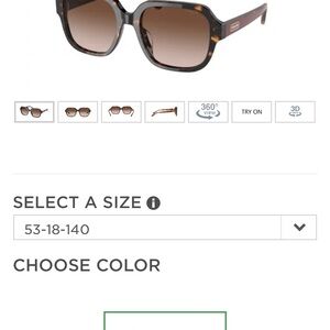 Coach Brown Gradient Square Sunglasses